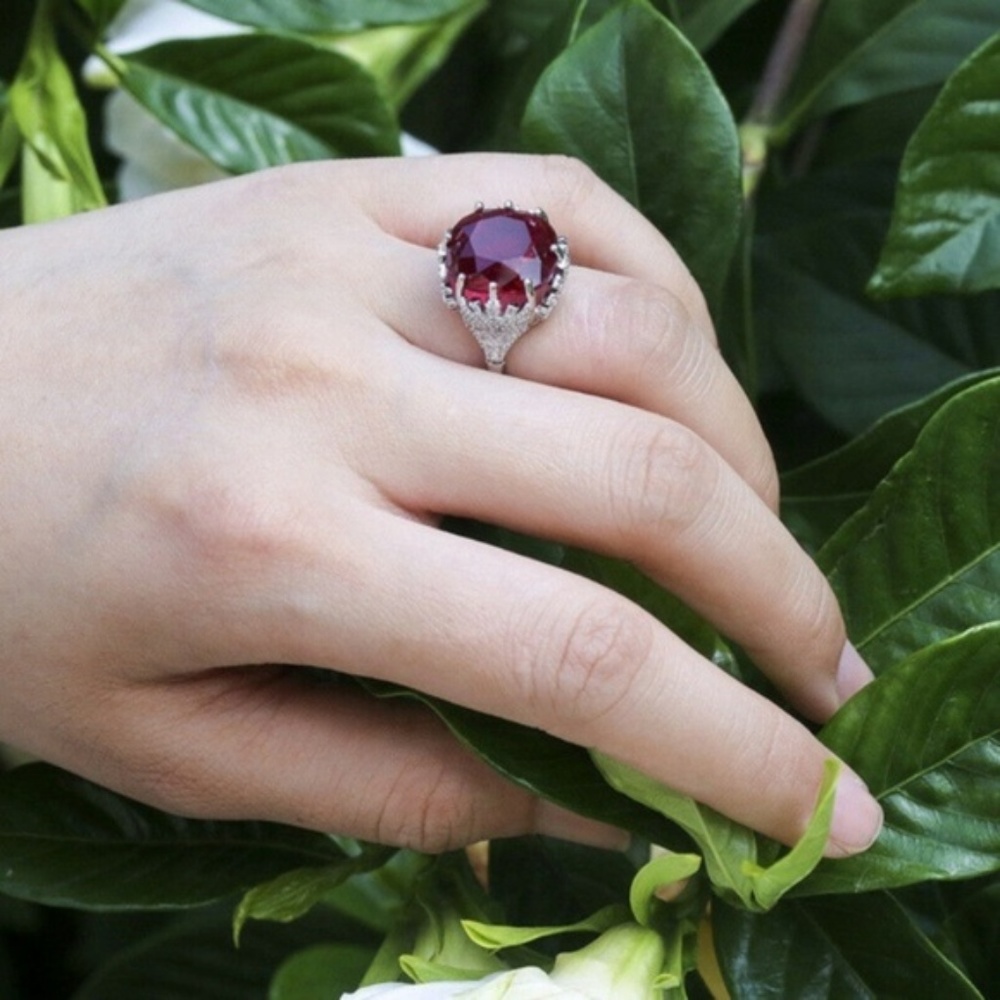 New Stamped 925 Silver Ruby Ring - Picture 6 of 6